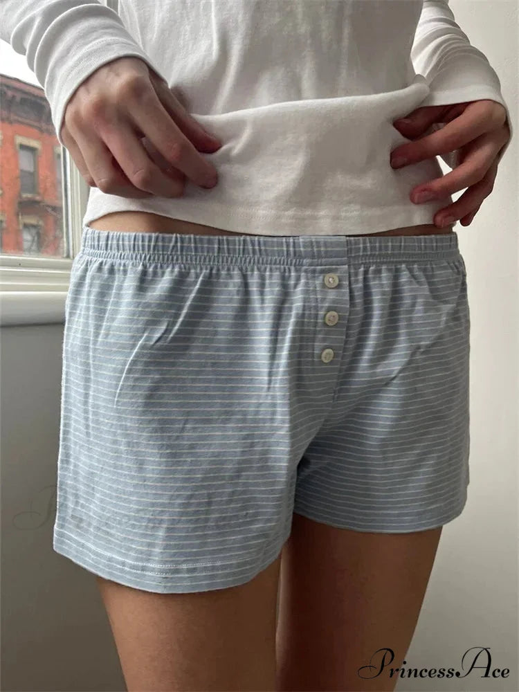 Blossoming Affection Banded Lounge Short blue / S short-250223