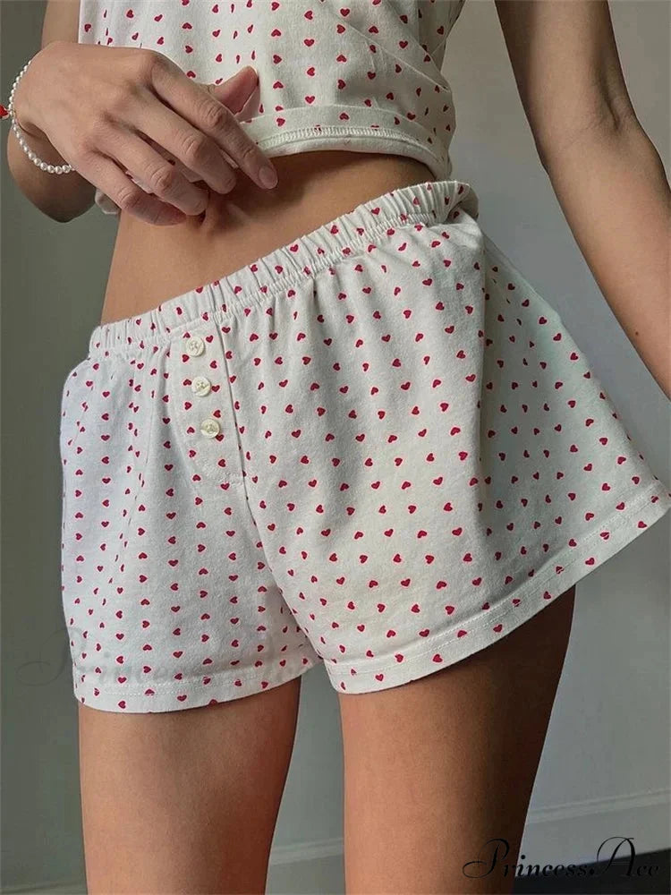 Blossoming Affection Banded Lounge Short white1 / S short-250223