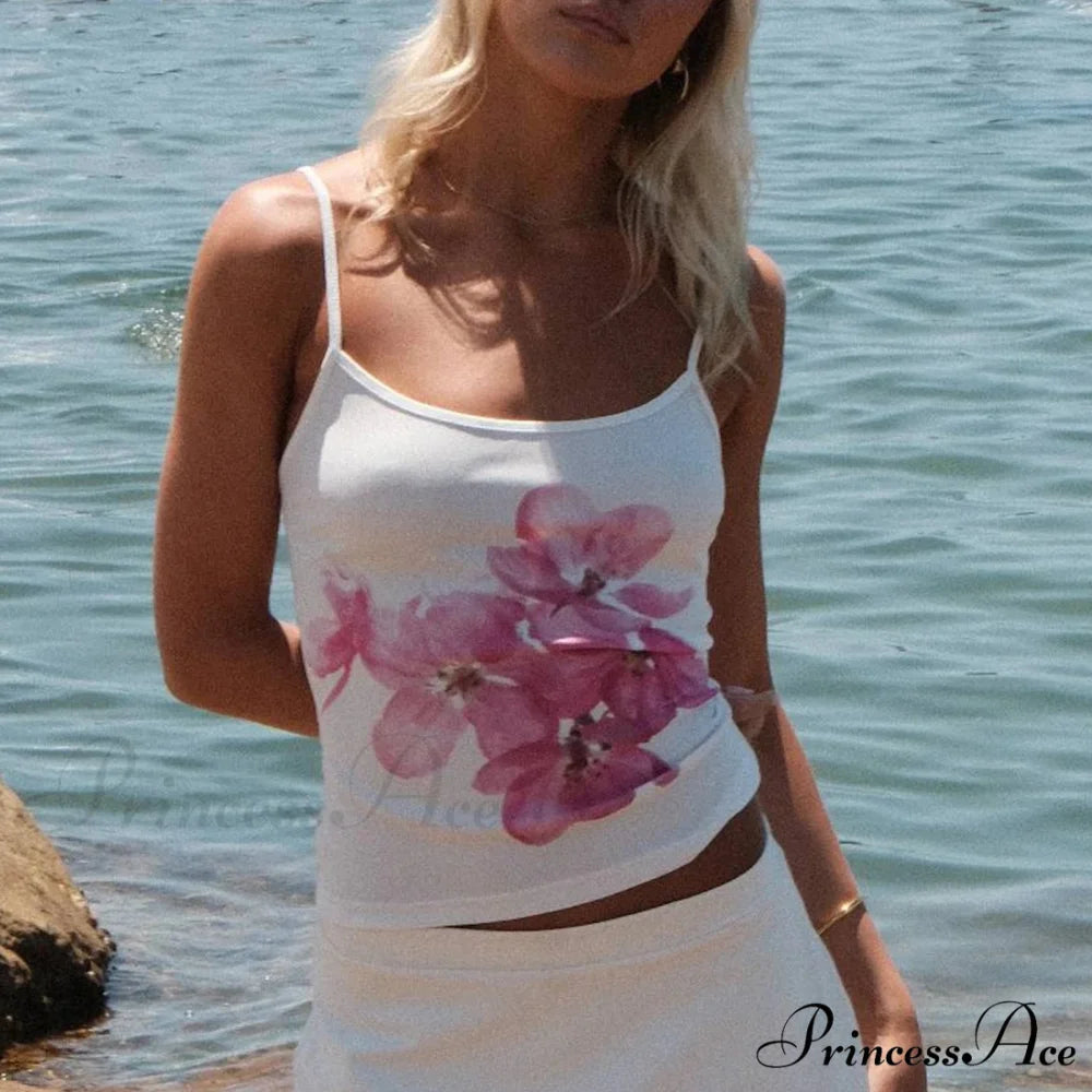 Blossoming Open-Back Slim Crop Top white2 / S croptop-250223