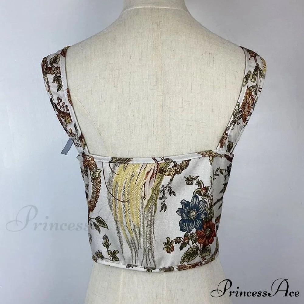 Blouse High Flowered Street Halter Vintage Top Design Women Designer for - Party Corset - Clubwear