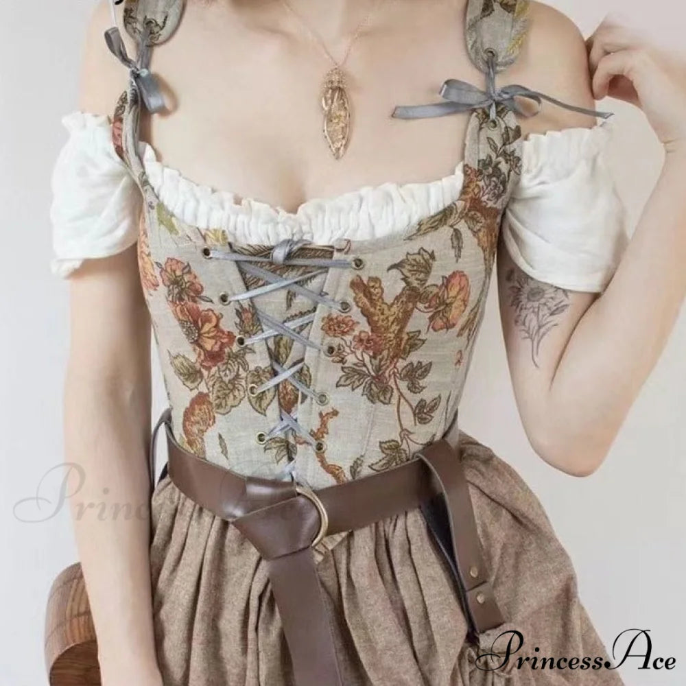 Blouse High Flowered Street Halter Vintage Top Design Women Designer for - Party Corset - Clubwear