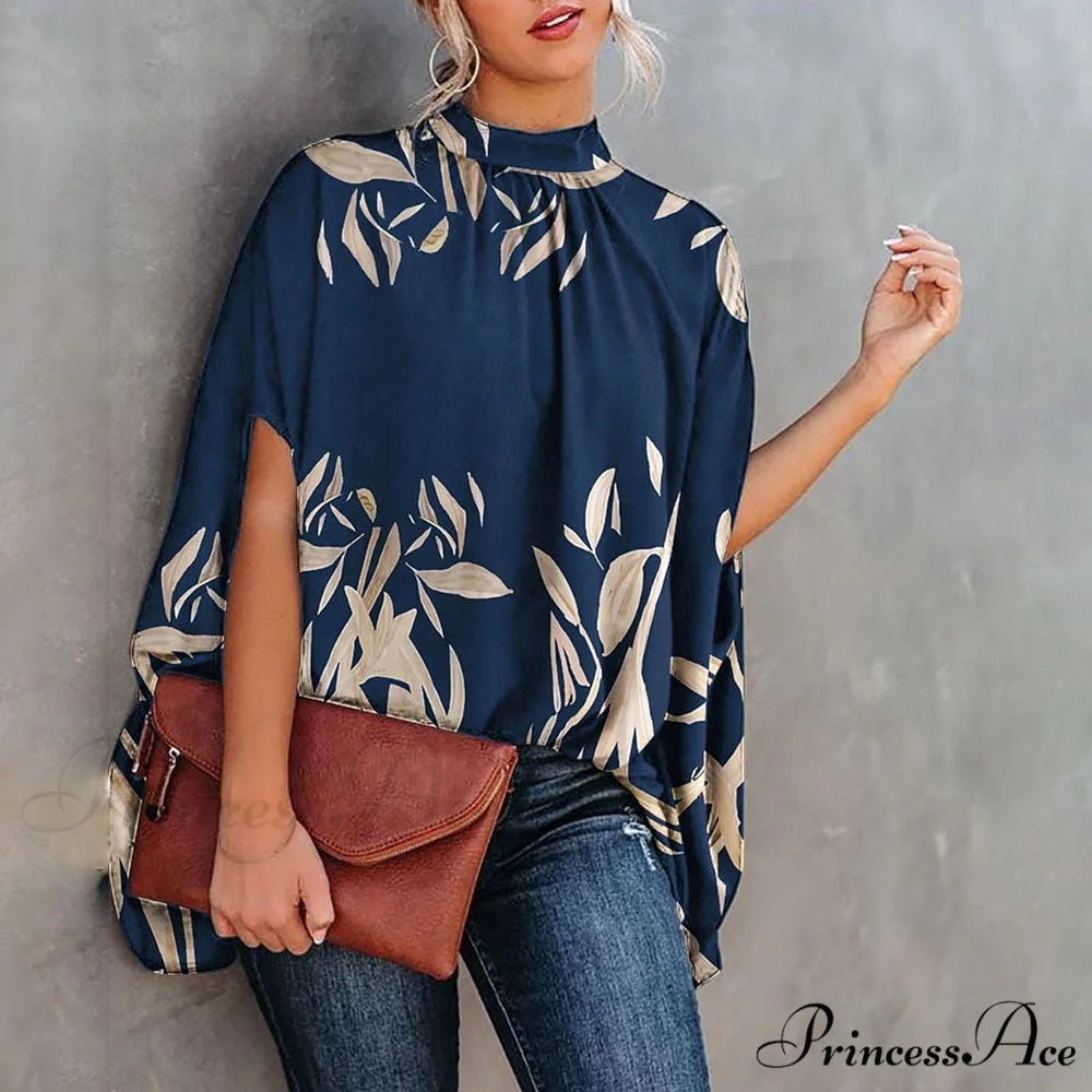 Blouse Loose Blouse Top Femme Arm Casual Design Women Warm-Season Fashion Brief Elegant