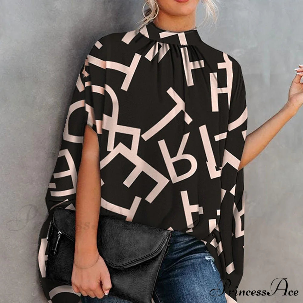 Blouse Loose Blouse Top Femme Arm Casual Design Women Warm-Season Fashion Brief Elegant