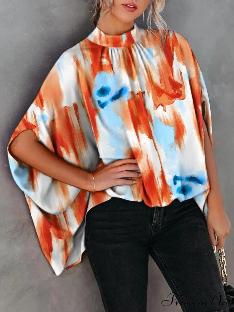 Blouse Loose Blouse Top Femme Arm Casual Design Women Warm-Season Fashion Brief Elegant Color / S