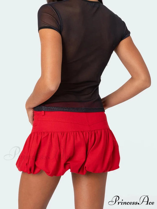 Blue Bubble Low Rise Skirt skirts-250223