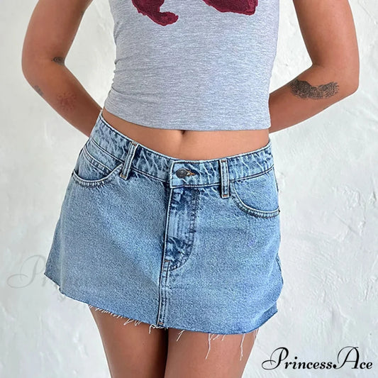 Blue Cargo Pocket Retro Skirt sky blue / S skirts-250223