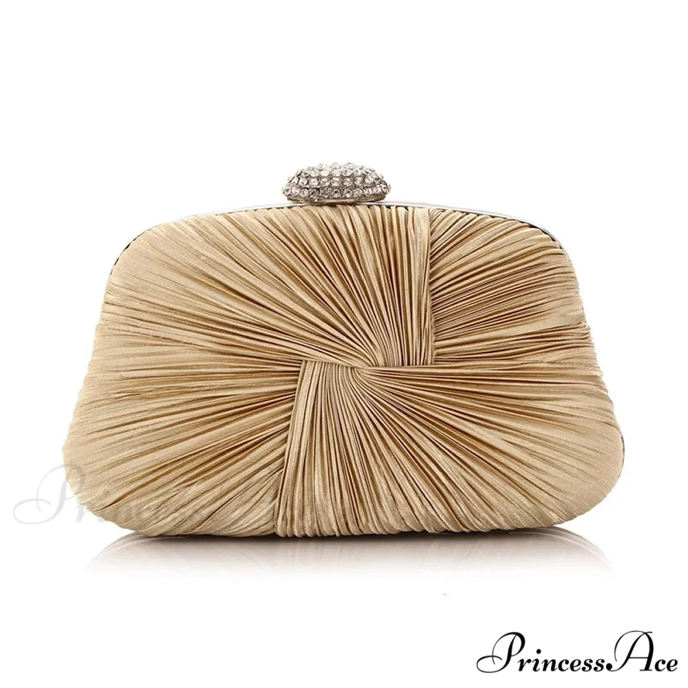 Blue Fold Pillow Shaped Clutch Bag Wedding Bridal Party Purse apricot clutchbag-250126