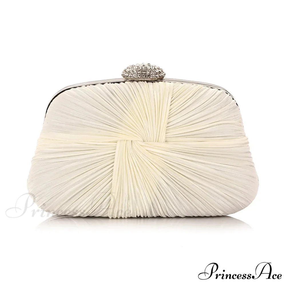Blue Fold Pillow Shaped Clutch Bag Wedding Bridal Party Purse off white clutchbag-250126