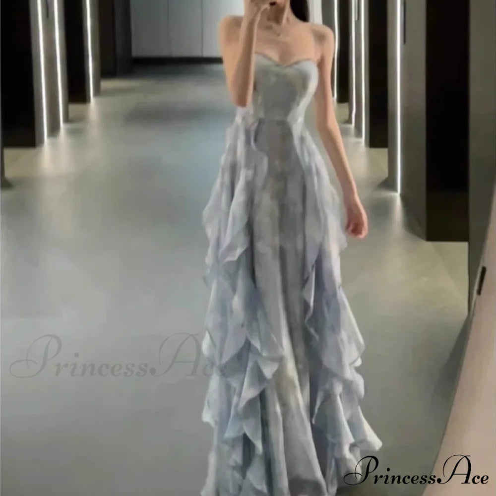 Blue Gown Fairy French Waist Dress