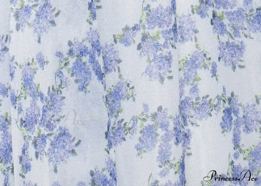 Blue Hydrangea Spaghetti Charming Strap Midi Dress Customized / Blue Hydrangea