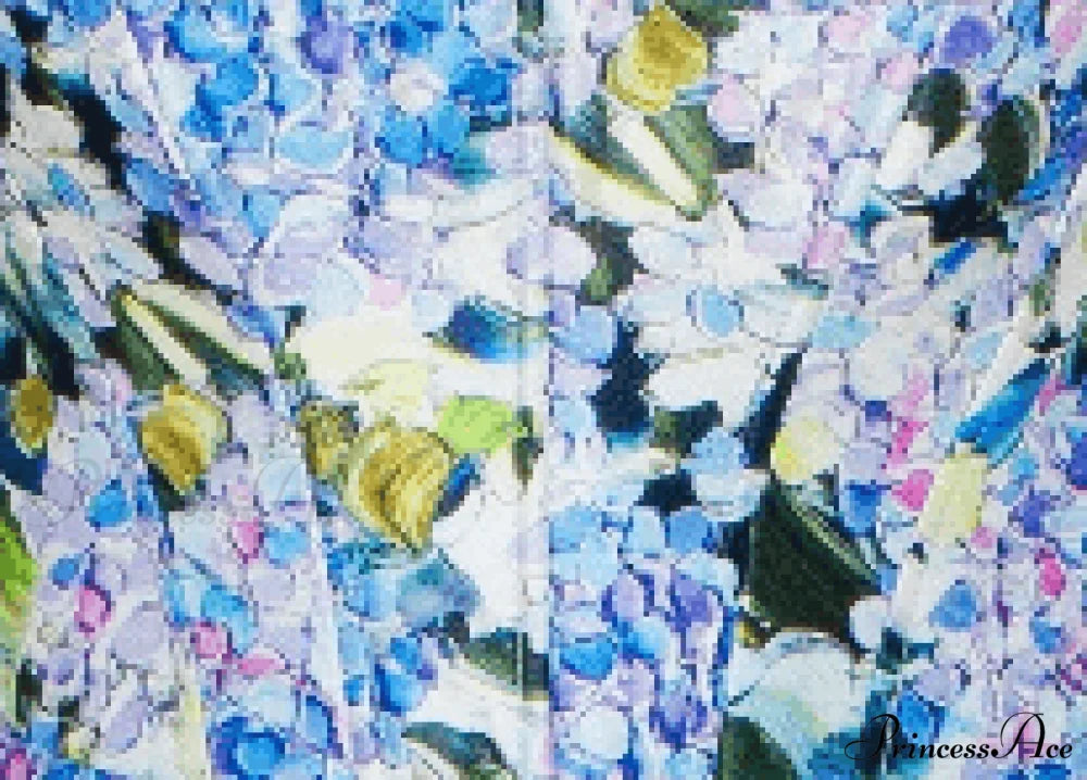 Blue Hydrangea Stylish Strapped Maxi Dress Customized / Blue Hydrangea