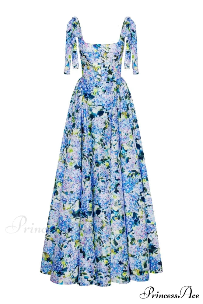 Blue Hydrangea Stylish Strapped Maxi Dress XXS / Blue Hydrangea