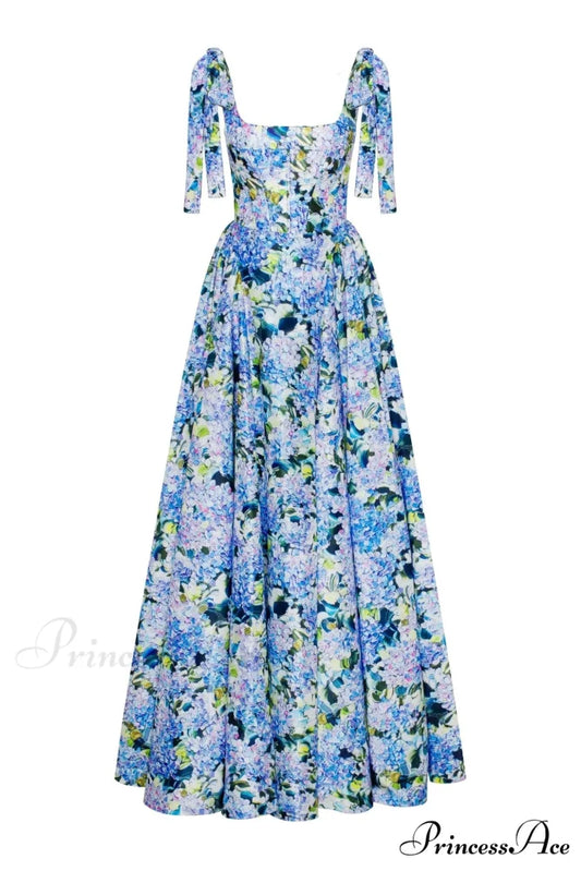 Blue Hydrangea Stylish Strapped Maxi Dress XXS / Blue Hydrangea