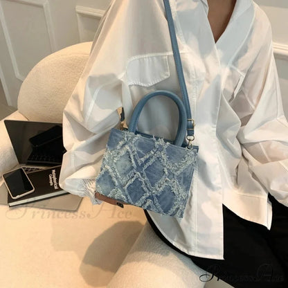 Blue Messenger Bag Summer Stylish Crossbody Purse handbag-250126