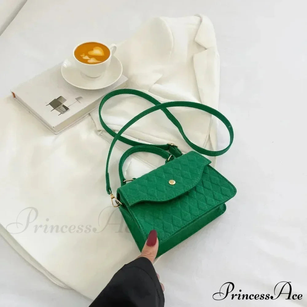 Blue Underarm Korean Style Shoulder Purse Green handbag-250126