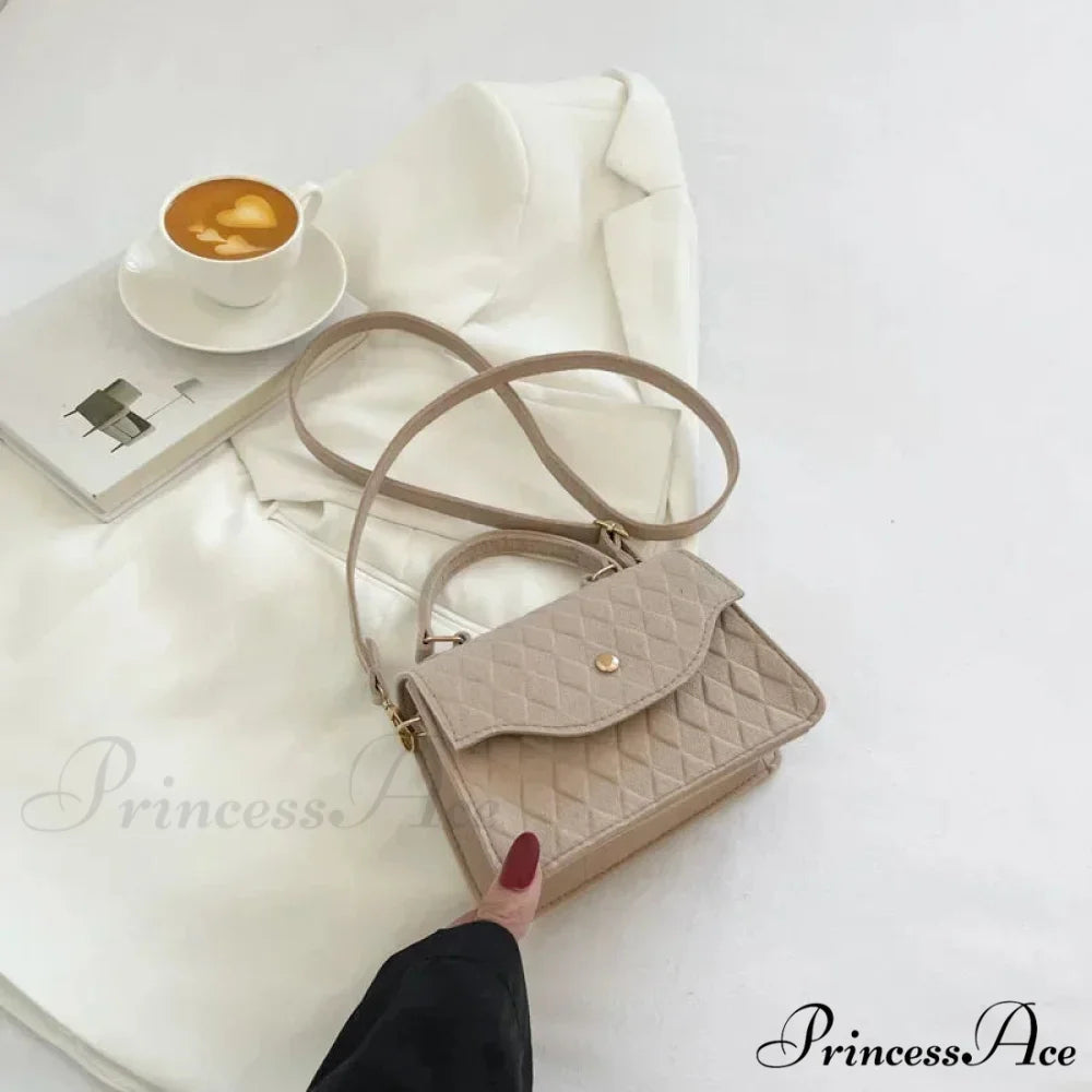 Blue Underarm Korean Style Shoulder Purse Khaki handbag-250126