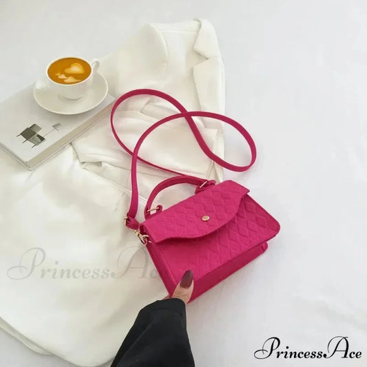 Blue Underarm Korean Style Shoulder Purse Rose handbag-250126