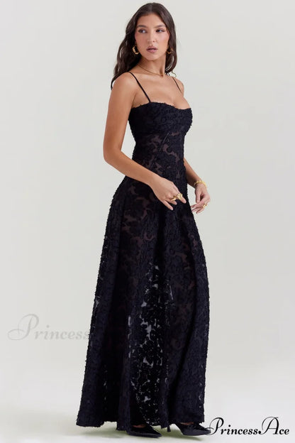 Blush of Elegance Charming Lace Maxi Dress