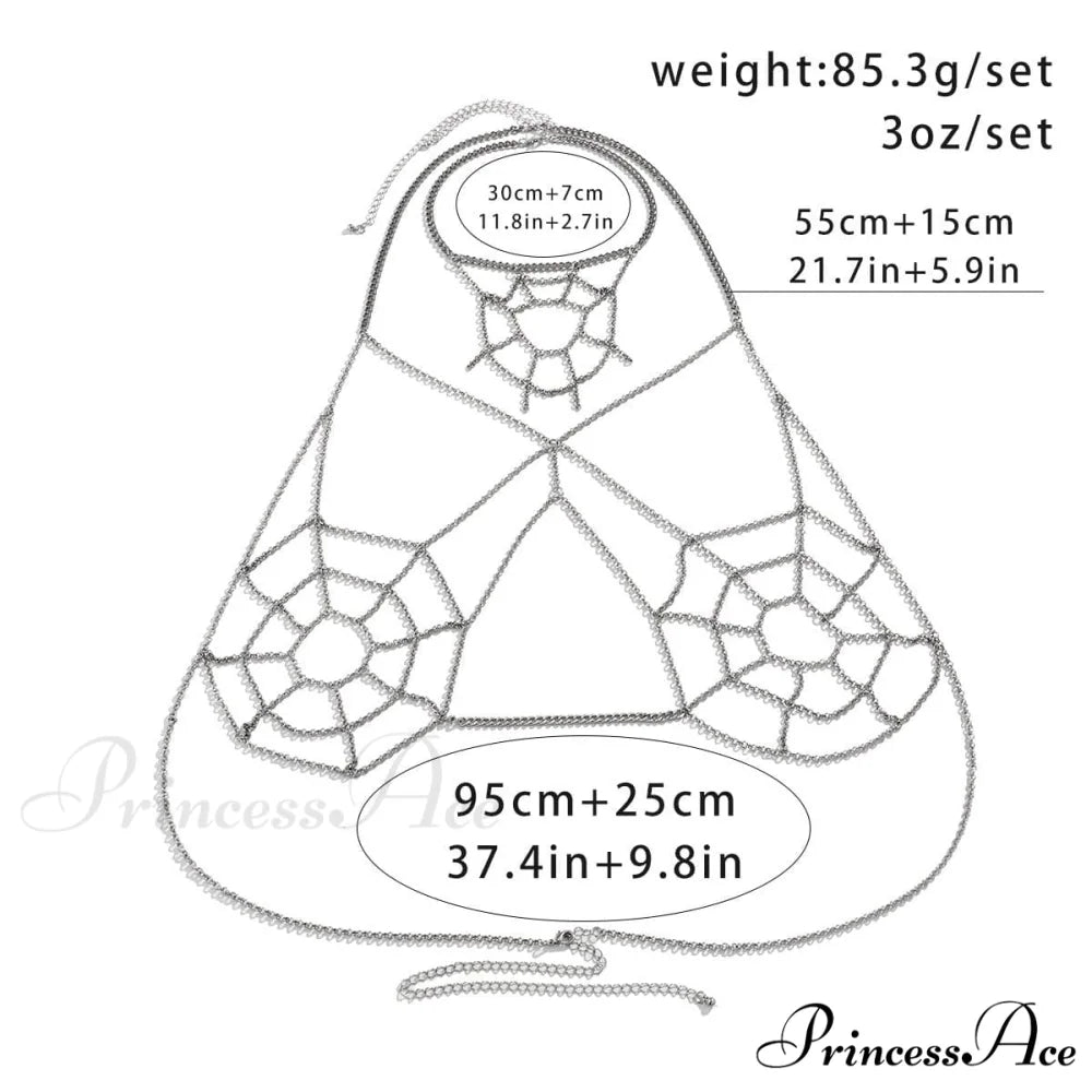 body set of 2 Spider web chain - pieces
