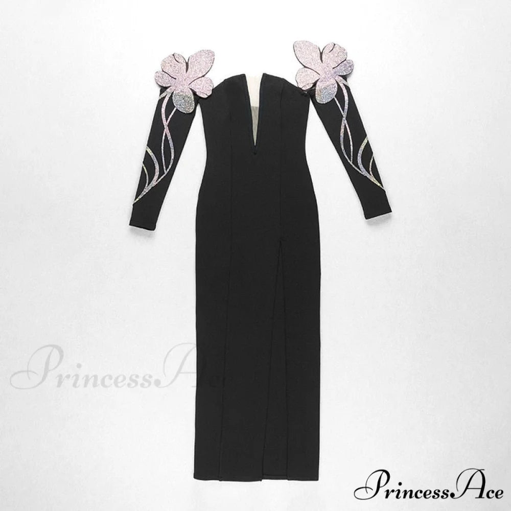 Bodycon Long Sleeve Party Evening Long Dress