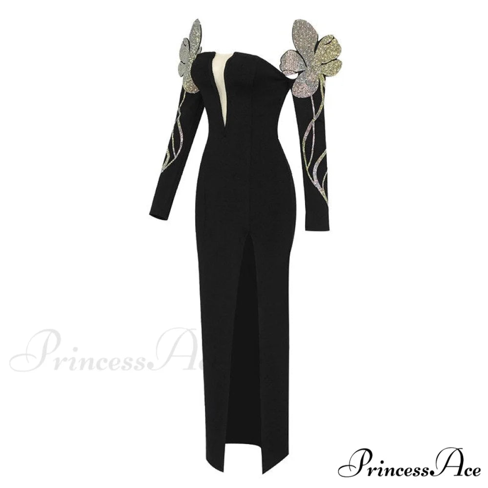Bodycon Long Sleeve Party Evening Long Dress