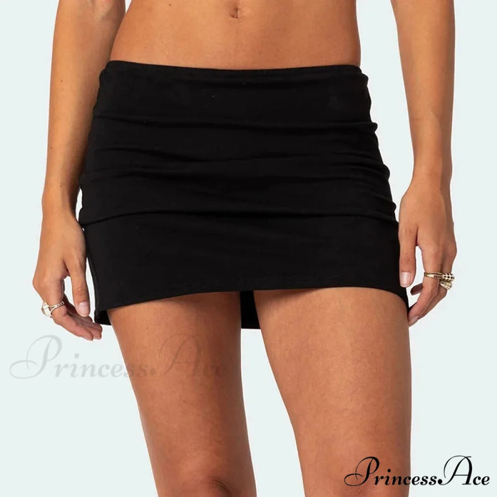 Bodycon Tennis Wrap Mini Skirt Black / S skirts-250223