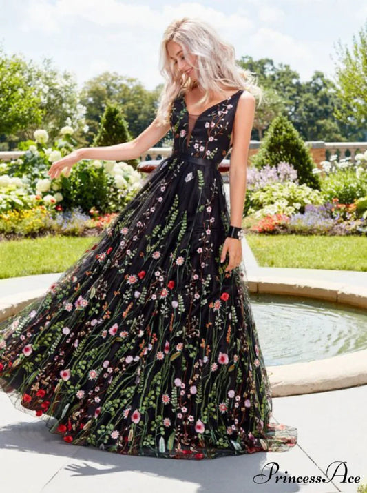 Bohemia Floral V Neck Backless Maxi Dress Green / S