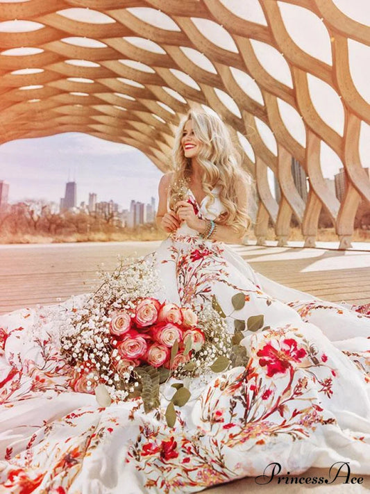 Bohemia Floral V-Neck Maxi Dress