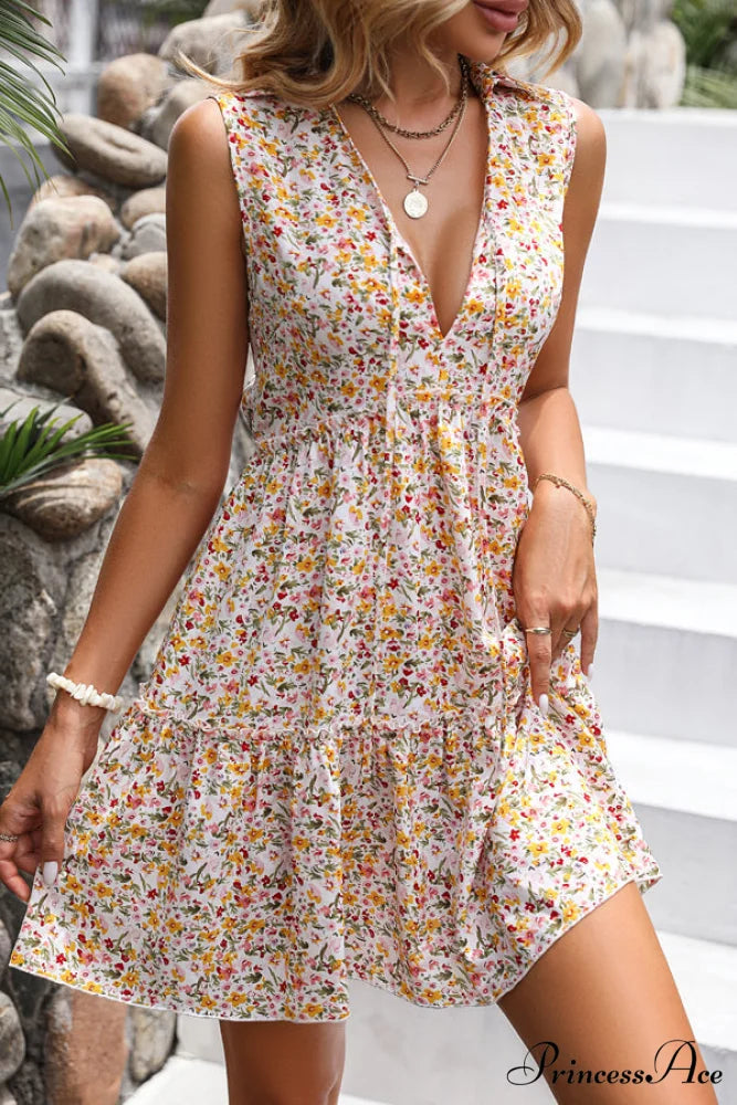 Bohemia Print Knot Front Modern Split Side Maxi Dress