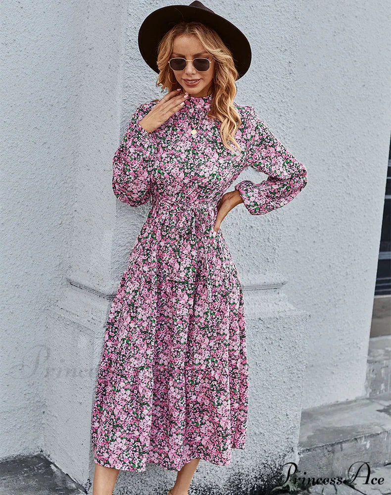 Bohemian Casual Dress with Print M / yellow