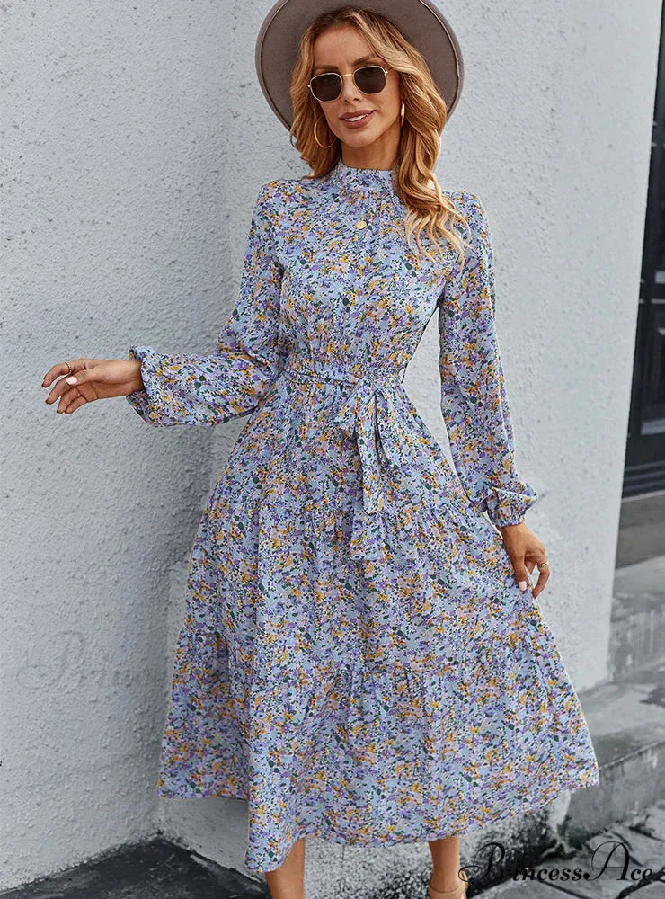 Bohemian Casual Dress with Print S / pink