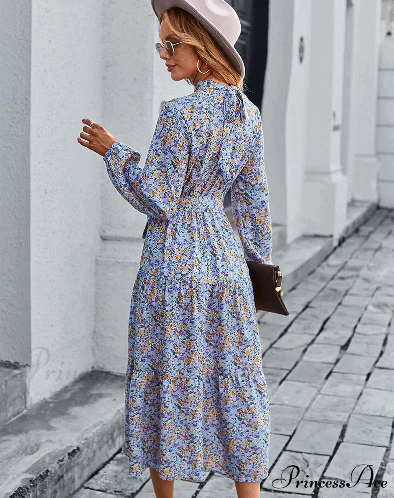 Bohemian Casual Dress with Print S / yellow