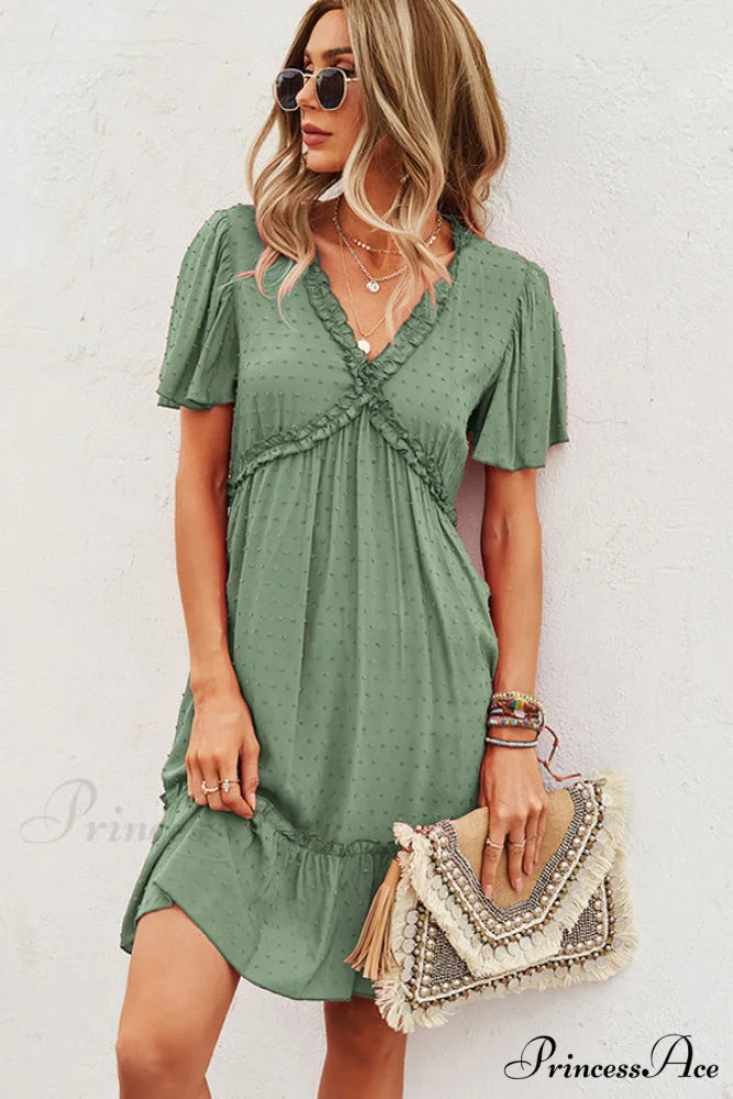 Bohemian Floral Print Trendy Casual Mini Dress