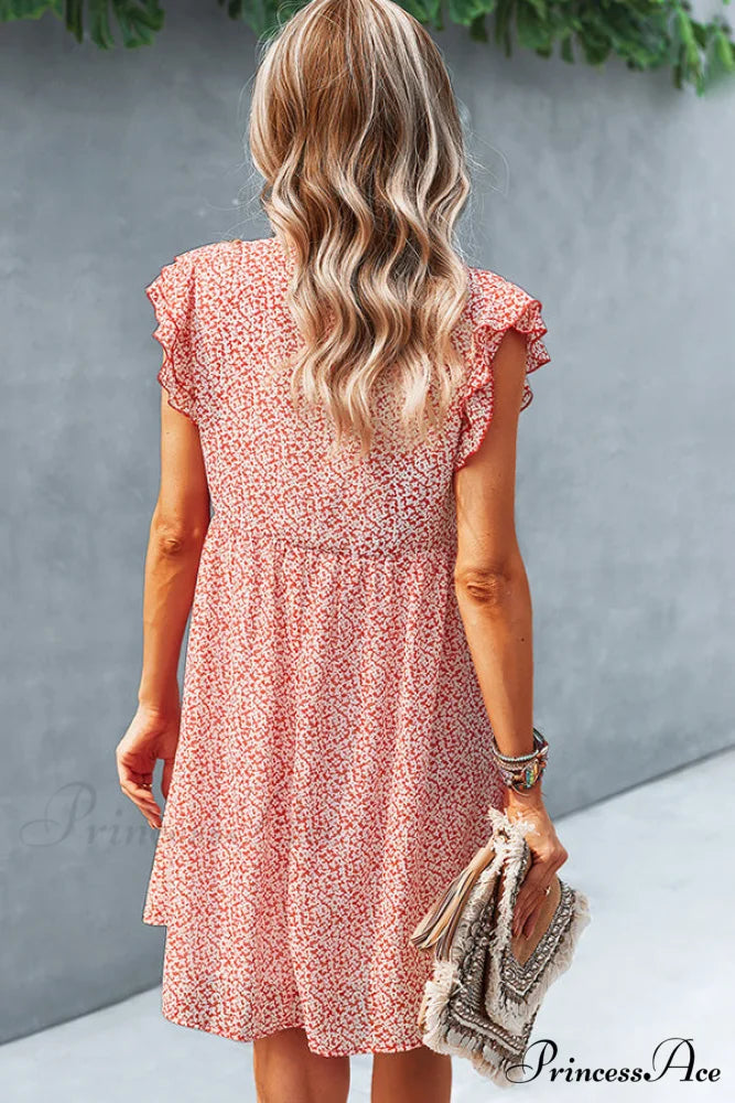 Bohemian Floral Print Trendy Sleeveless Casual Mini Dress