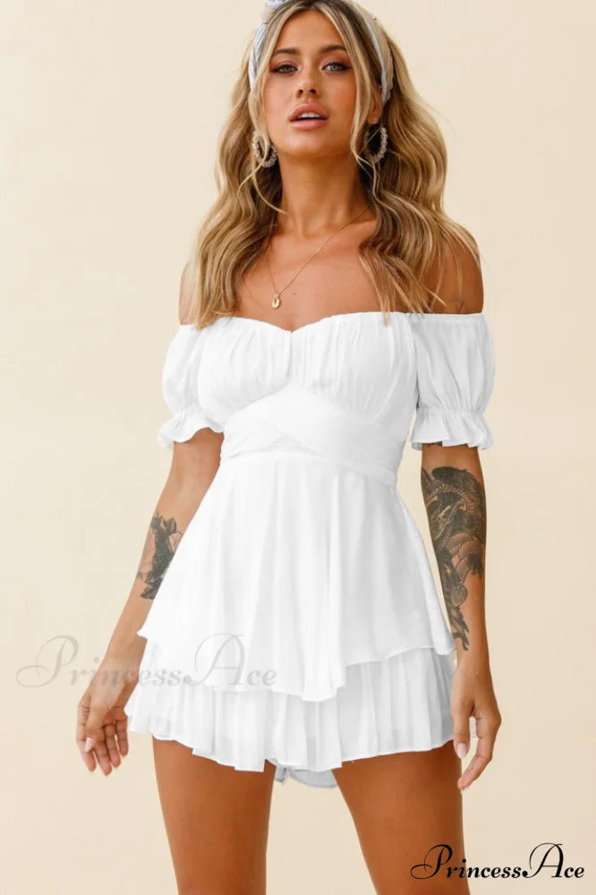 Boho Off Stylish Shoulder Romper S / 10#