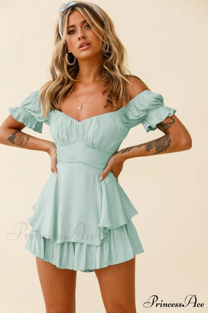 Boho Off Stylish Shoulder Romper S / 6#