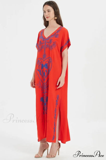 Boho Print Stylish Slit Dress