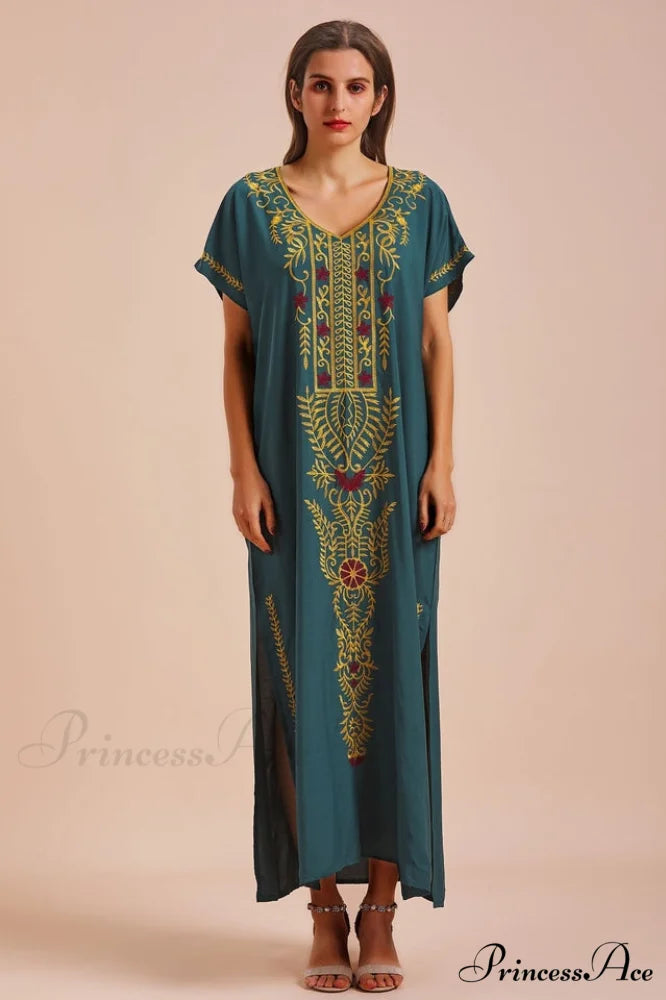 Boho Print Stylish Slit Dress Free Size / 6#