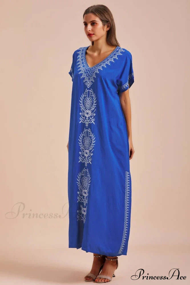 Boho Print Stylish Slit Dress Free Size / 7#