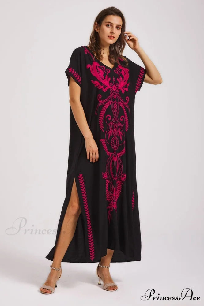 Boho Print Stylish Slit Dress Free Size / 9#