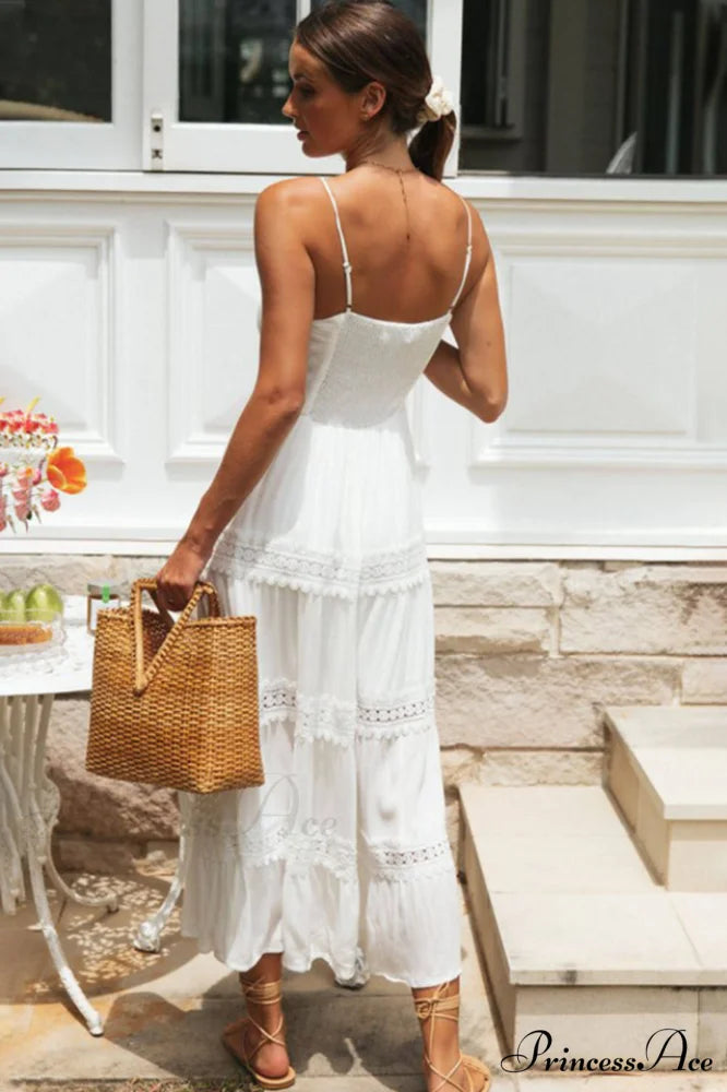 Boho Sling Lace Charming Panel Maxi Dress