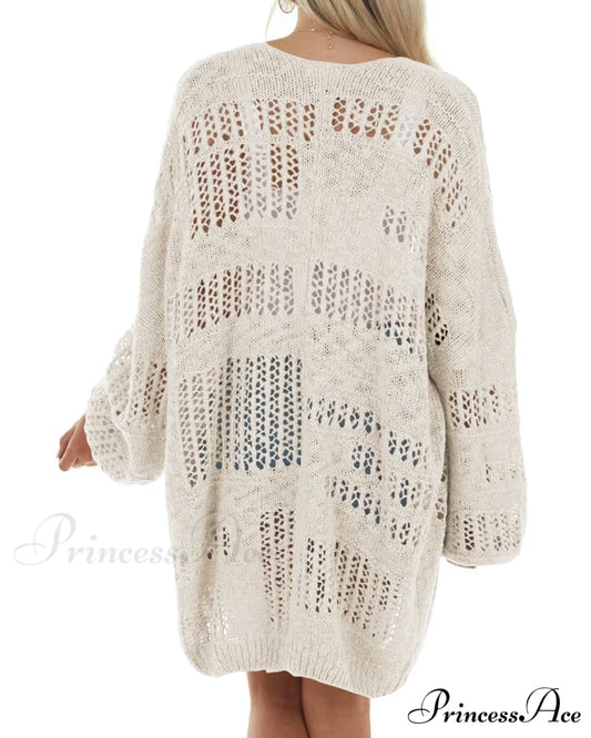 Boho Solid Color Oversized Summer Open Front Cardigans