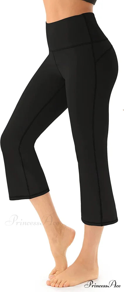 Bootcut High Waist Workout Bootleg Yoga Pants Z Cpris Black / Large