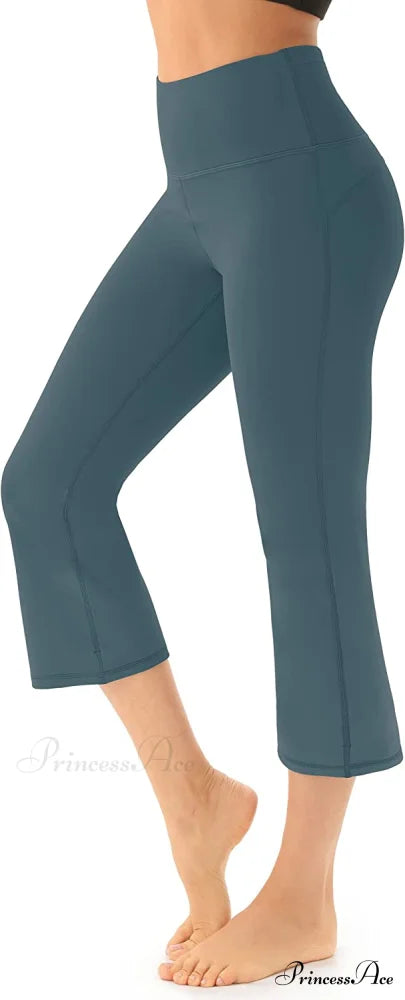 Bootcut High Waist Workout Bootleg Yoga Pants Z Cpris Desert Green / Large