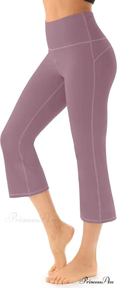 Bootcut High Waist Workout Bootleg Yoga Pants Z Cpris Violet Verbena / Large