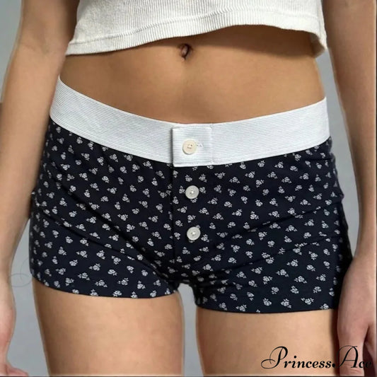 Botanical Button Elastic Lounge Short short-250223