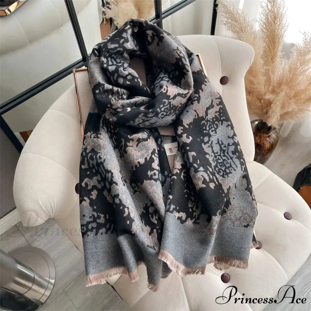 Botanical Cashmere Winter Blanket Scarf Color3 scarf-241228
