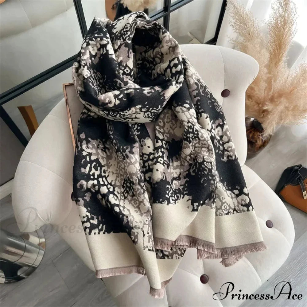 Botanical Cashmere Winter Blanket Scarf Color4 scarf-241228