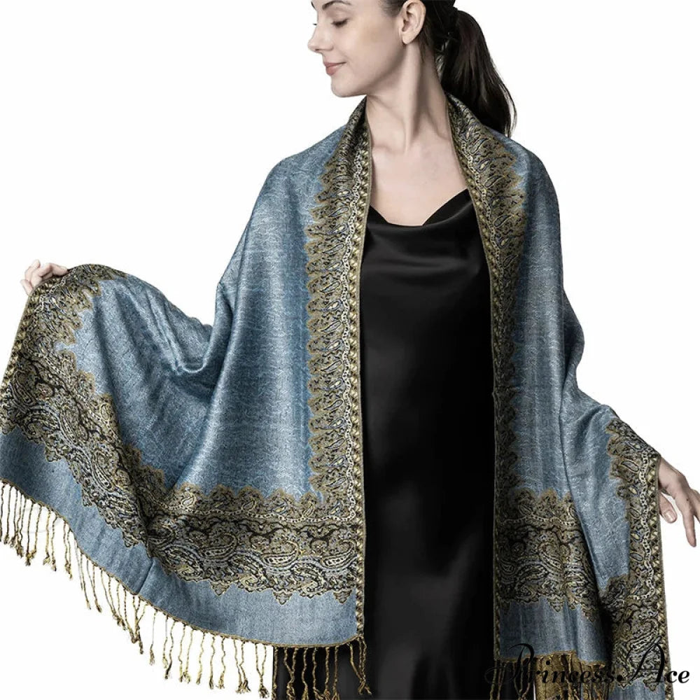 Botanical Cashmere Wrap Winter Scarf scarf-241228