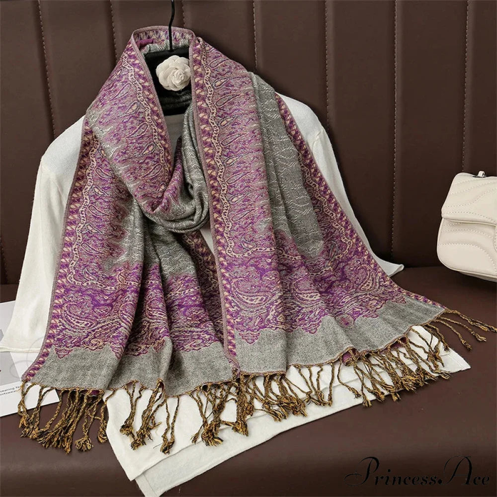 Botanical Cashmere Wrap Winter Scarf Multi Color 6 scarf-241228